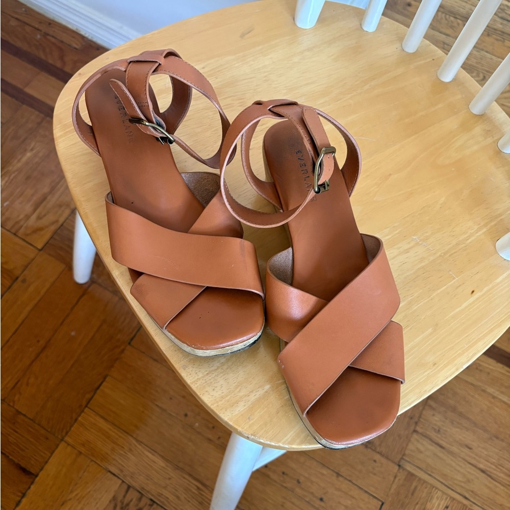 Everlane Tan Leather Mules